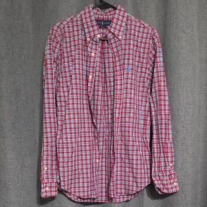 Men's Polo by Ralph Lauren Red, Green and White Plaid Button-Down Shirt